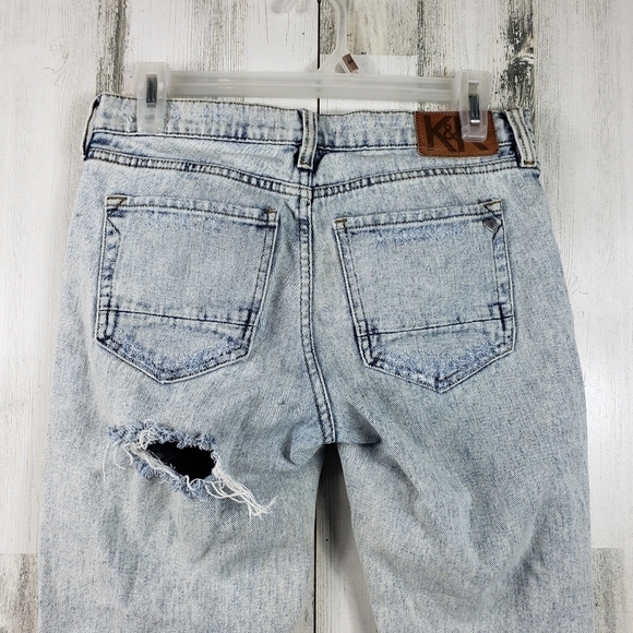 Kendall and Kylie boyfriend asic wash ripped distressed jeans juniors size 3 - Picture 5 of 12